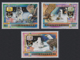 Aitutaki Space American Eagle Birds Landing On Moon 3v 1989 MNH SG#602-604 Sc#435-437 - Aitutaki