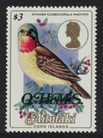 Aitutaki Blue-headed Flycatcher Bird $3 Overprint 'OHMS' 1985 MNH SG#O32 - Aitutaki