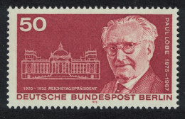 Berlin Birth Centenary Of Paul Lobe Politician 1975 MNH SG#B499 - Unused Stamps
