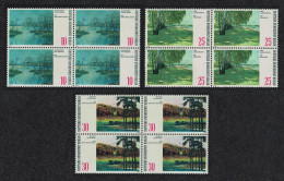 Berlin Paintings Of Berlin Lakes 3v Blocks Of 4 1972 MNH SG#B418-B420 - Unused Stamps