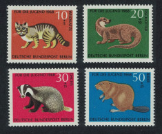 Berlin Cat Otter Badger Beaver 4v 1968 MNH SG#B310-313 MI#316-319 - Unused Stamps
