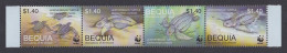 Bequia WWF Leatherback Turtle Strip Of 4v 2001 MNH MI#306-309 Sc#303 A-d - St.Vincent Und Die Grenadinen