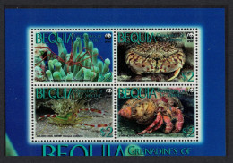 Bequia WWF Caribbean Reef Crustaceans Block 2*2 2010 MNH MI#647-650 - St.Vincent Und Die Grenadinen