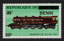 Benin Steam Locomotive Ovpt 50F 2009 MNH MI#1576 - Benin - Dahomey (1960-...)