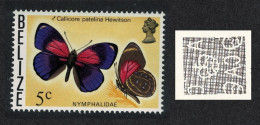 Belize Butterfly 'Callicore Patelina' 5c Watermark Ww12 Sideways 1974 MNH SG#385 - Belize (1973-...)