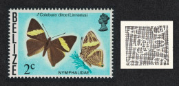 Belize Butterfly 'Colobura Dirce' 2c Watermark Ww12 Sideways 1974 MNH SG#382 - Belize (1973-...)