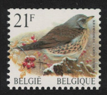 Belgium Fieldfare Bird Buzin 'Grive Litorne' 21f Roll Stamp 1998 MNH SG#3315 MI#2844 Sc#1715 - Nuovi