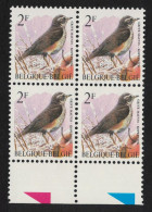 Belgium Redwing Bird Buzin 'Grive Mauvis' 2f Block Of 4 1996 MNH SG#3304 MI#2701 Sc#1434 - Neufs