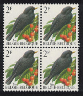 Belgium Blackbird Bird Buzin 'Merle Noir' 2f Block Of 4 1992 MNH SG#3075 MI#2510x Sc#1433 - Neufs