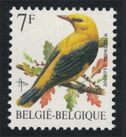 Belgium Golden Oriole Bird Buzin 'Loriot' 7f Normal Paper 1992 MNH SG#3082 MI#2528x Sc#1442 - Unused Stamps