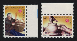 Belgium Europa Traditional Crafts 2v Margins 1976 MNH SG#2427-2428 - Unused Stamps