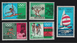 Belgium Cycling Gymnastics Sailing Olympic Games Mexico 5v 1968 MNH SG#2078-2082 - Unused Stamps