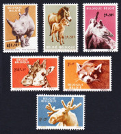 Belgium Panda Rhino Giraffe Animals Of Antwerp Zoo 6v 1961 MNH SG#1778-1783 MI#1242-1247 - Unused Stamps