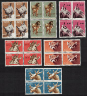 Belgium Panda Rhino Giraffe Animals Of Antwerp Zoo 6v Blocks Of 4 1961 MNH SG#1778-1783 MI#1242-1247 - Unused Stamps