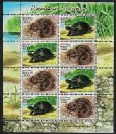 Belarus Turtle Snake Reptiles Sheetlet Of 4 Pairs 2003 MNH SG#538-539 MI#481-482KB Sc#463a - Belarus