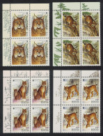 Belarus WWF Eurasian Lynx 4v Corner Blocks Of 4 2000 MNH SG#406-409 MI#373-376 Sc#354-357 - Wit-Rusland