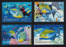 Barbados WWF Queen Triggerfish Diving Fish 4v 2006 MNH SG#1290-1293 MI#1119-1122 Sc#1102-1105 - Barbades (1966-...)