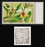 Barbados Brassolaeliocattleya 'Nugget' Orchid $2.5 WMK Ww14 RAR 1975 MNH SG#522 - Barbados (1966-...)