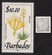 Barbados Maypole Wild Plants $10 Ww14 Imprint '1989' MNH SG#905 - Barbados (1966-...)