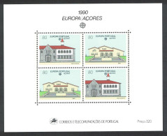 Azores Europa Post Office Buildings MS 1990 MNH SG#MS505 MI#Block 11 - Açores