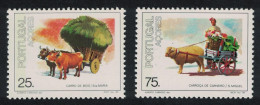 Azores Ox Sheep Cattle Traditional Carts 2v 1986 MNH SG#474-475 - Açores
