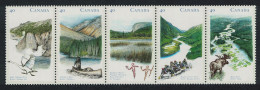 Canada Birds Elk Canadian Rivers Strip Of 5v 1991 MNH SG#1432-1436 - Unused Stamps