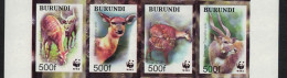 Burundi WWF Sitatunga 4v Imperf Strip 2004 MNH SG#1638-1641 MI#1867-1870 - Ongebruikt