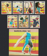 Cambodia Olympic Games Barcelona 1992 7v+MS 1991 MNH SG#1163-MS1170 - Cambogia