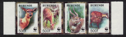 Burundi WWF Sitatunga Strip Of 4v 2004 MNH SG#1638-1641 MI#1867-1870 Sc#774 A-d - Ongebruikt