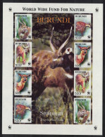 Burundi WWF Sitatunga Imperf Sheetlet Of 2 Sets 2004 MNH SG#MS1641a MI#1867-1870KB - Ongebruikt