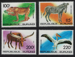 Burundi Pelican Bird Macaque Zebra Animals Fauna 1992 MNH SG#1512-1515 MI#1734A-1737A - Unused Stamps