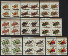 Burundi Beetles 9v Airmail KEY VALUES Blocks Of 4 1970 MNH SG#502-510 - Unused Stamps