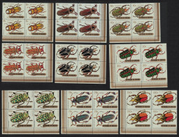 Burundi Beetles 9v Airmail KEY VALUES Corner Blocks Of 4 1970 MNH SG#502-510 - Ungebraucht