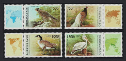 Burkina Faso Falcon Peacock Goose Pelican Birds 4v Labels 1996 MNH MI#1406-1409 Sc#1087-1090 - Burkina Faso (1984-...)
