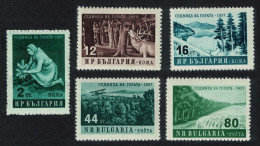 Bulgaria Deer Airplane Reafforestation Campaign 5v 1957 MNH SG#1064-1068 MI#1035-1039 Sc#977-981 - Unused Stamps