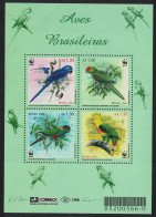 Brazil Birds WWF Parrots MS 2001 MNH SG#MS3207 MI#3150-3153 Sc#2799 - Nuovi