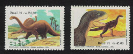 Brazil Dinosaurs 2v 1991 MNH SG#2483-2484 Sc#2319a - Ungebraucht