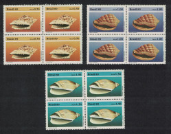Brazil Molluscs 3v In Block Of Four 1989 MNH SG#2382-2384 - Unused Stamps