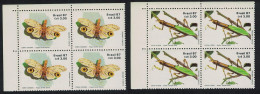 Brazil Moth Mantis Insects 2v Corner Blocks Of 4 1987 MNH SG#2279-2280 MI#2219-2220 - Ongebruikt