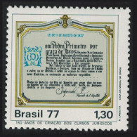 Brazil 150th Anniversary Of Juridical Courses 1977 MNH SG#1672 - Ongebruikt