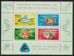 Brazil Fishes MS Of 4v 1969 MNH SG#MS1262 MI#Block 24 Sc#1130 - Unused Stamps
