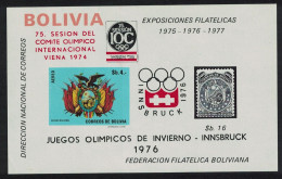 Bolivia Winter Olympic Games Innsbruck MS 1974 MNH MI#Block 47 - Bolivië