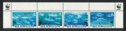 Bermuda WWF Atlantic Bluefin Tuna Top Strip Of 4v WWF Logo 2004 MNH SG#938-941 MI#877-880 Sc#884-887 - Bermudes