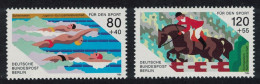 Berlin Swimming Show-jumping Horses Sport Promotion Fund 2v 1986 MNH SG#B714-B715 - Unused Stamps