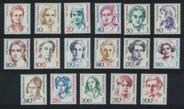 Berlin Famous German Women Definitives 17v 1986 SG#B732-B748 - Neufs