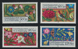 Berlin Birds Butterflies Flowers Motifs From Medieval Prayer Book 4v 1985 MNH SG#B706-B709 - Unused Stamps