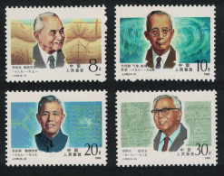 China Modern Chinese Scientists 4v 1988 MNH SG#3549-3552 - Unused Stamps