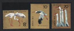 China Birds Great White Cranes 3v 1986 MNH SG#3450-3452 MI#2074-2076 Sc#2033-2035 - Neufs