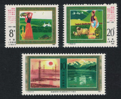 China Ujgur Autonomous Region 3v 1985 MNH SG#3410-3412 MI#2033-2035 Sc#2007-2009 - Unused Stamps