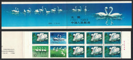 China Birds Swans Booklet 1983 MNH SG#3283a SB19 MI#1906-1909KB Sc#1886-1889 - Neufs
